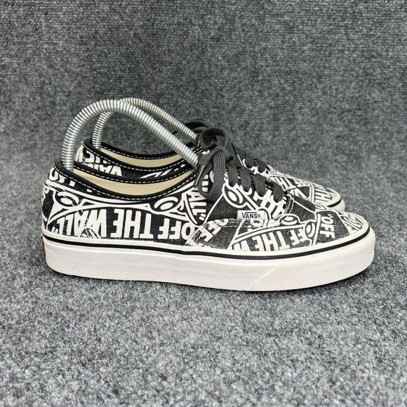 Vans Authentic Sneakers Women's 8.5 Black Off The Wall Print‎ Low Athletic Shoes - Picture 1 of 13